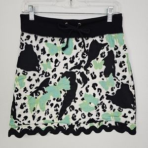 Skirt VTG 80s Whimsy Boho Nilla Sheilds Mini Elastic Waist Cotton Knit Sz S